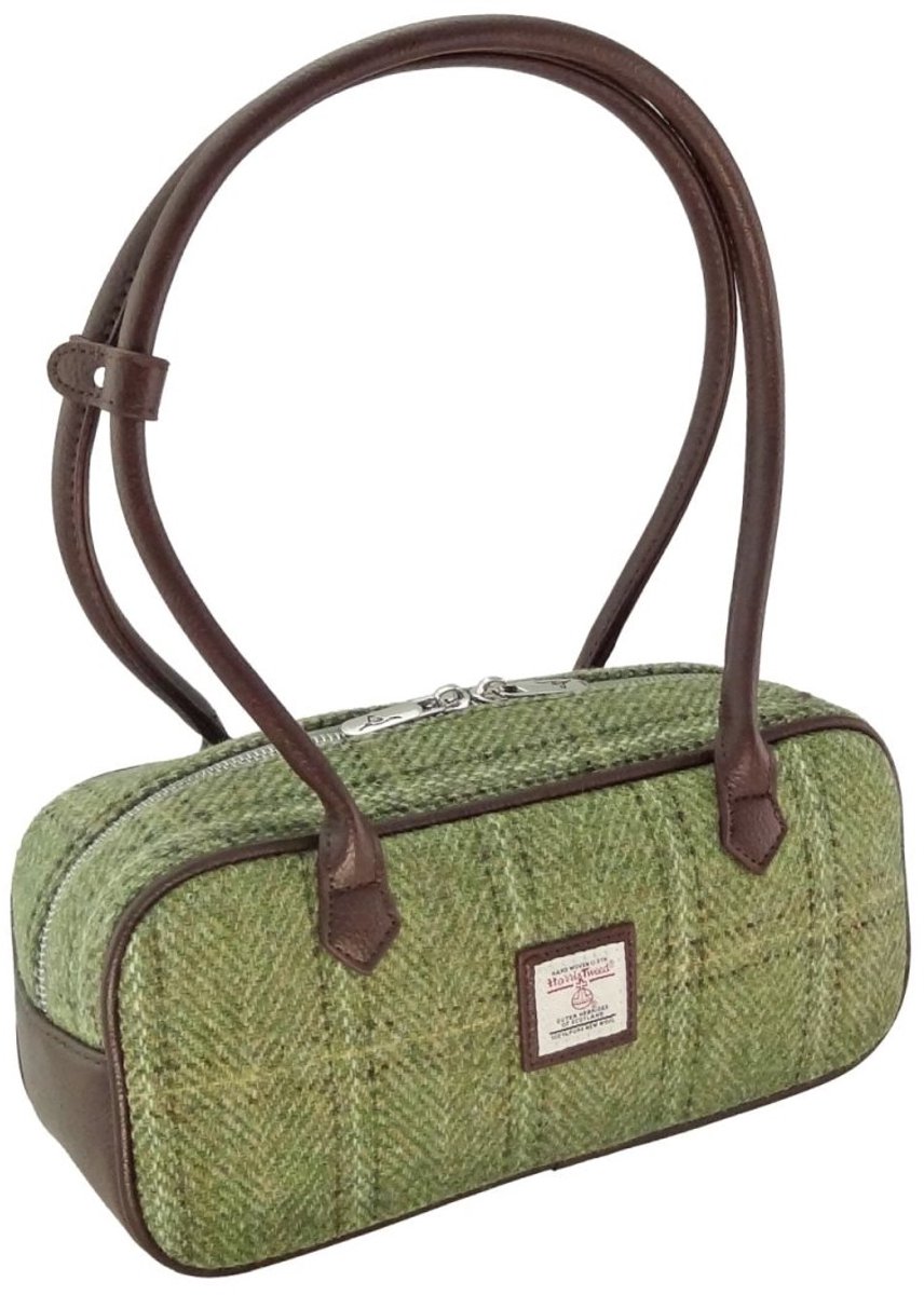 Schoudertas Tora Groen Visgraat - 28x12x9 - Harris Tweed - Glen Appin of Scotland