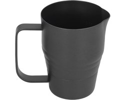 Melkopschuimkan Roestvrijstaal - Melkkannetje Opschuimen - Barista Thuis - Adelaar Vormige Tuit - 900 ml - Zwart