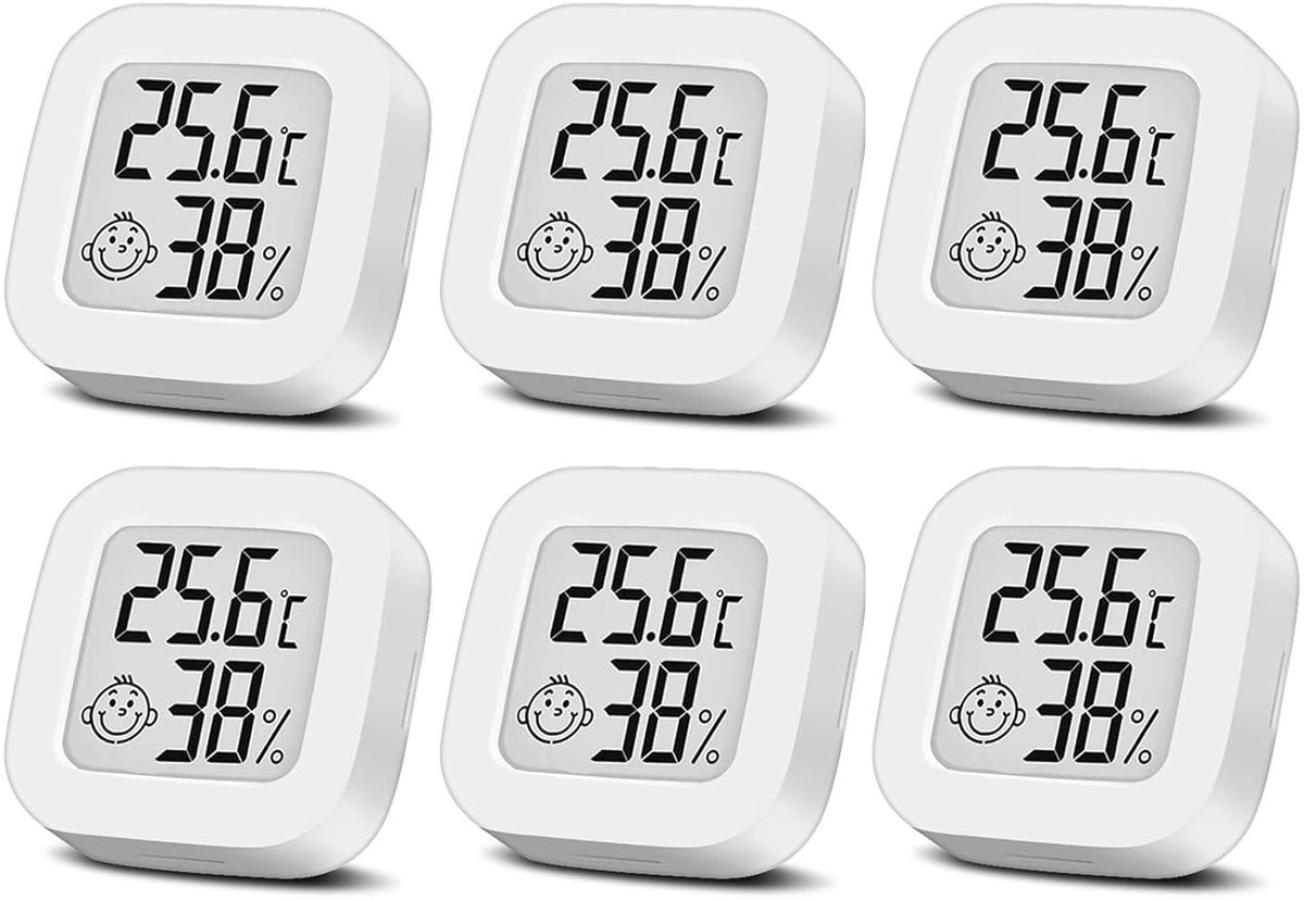 SnelShoppen - Digitale Thermo-Hygrometer Mini - LCD Weerstandmeter - Hoog Nauwkeurig - Binnen - Voor Babykamer, Seniorenruimte, Studiekamer, Woonkamer