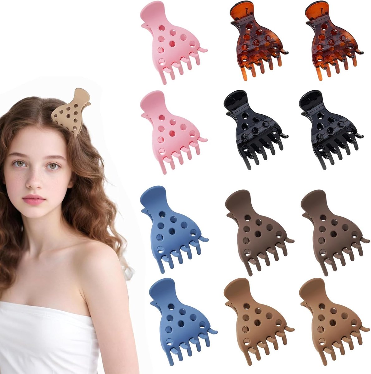 Haarklemmen 12 stuks - vintage volumeclips - kunststof - voor extra haardikte - ShopVlot