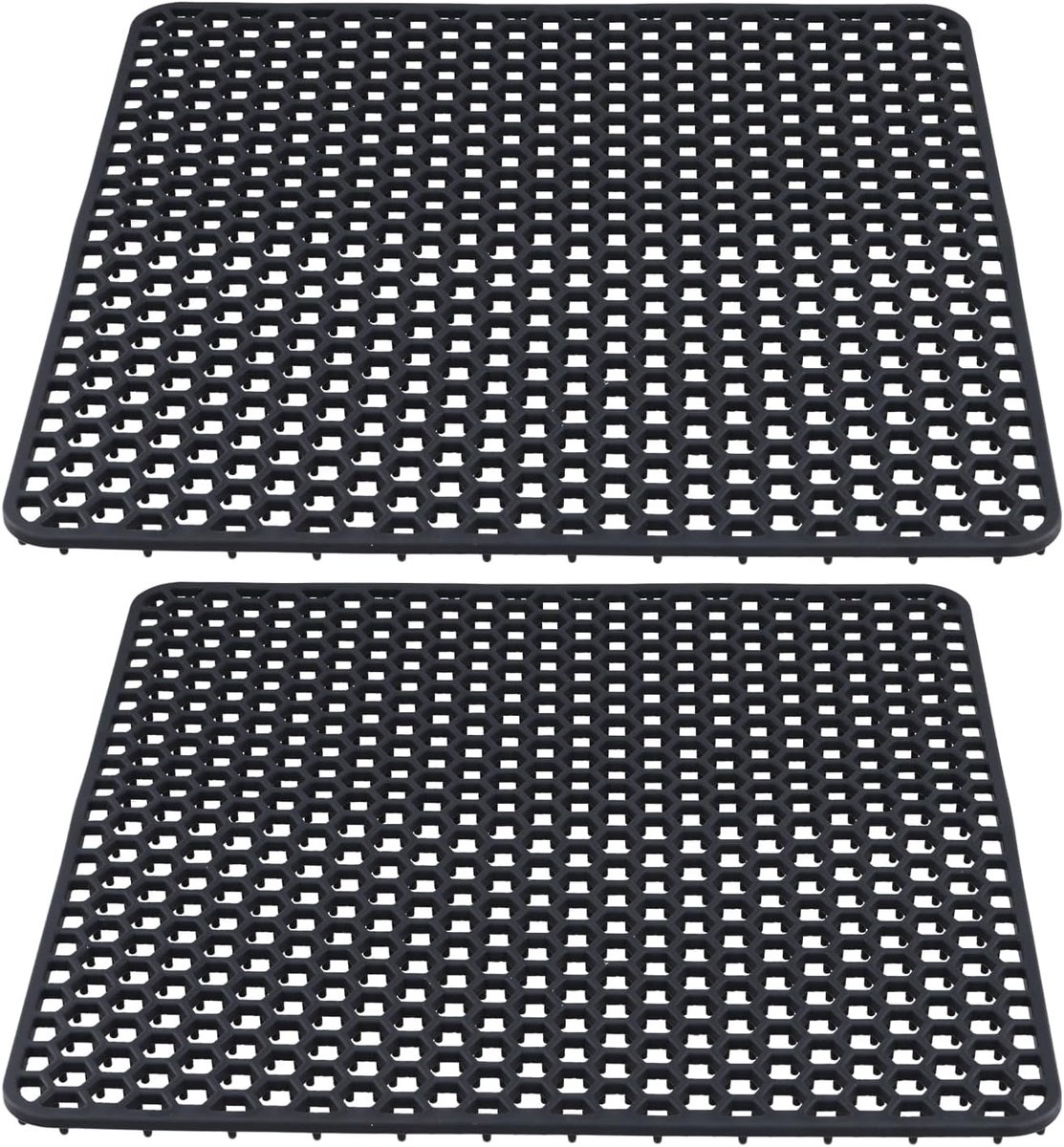 2 Pcs Grey Sink Mat, 12 x 12 inch, Sink Mat for Sink Heat Resistant Non-Slip Silicone Sink Mat, for Kitchen Tableware - ShopVlot
