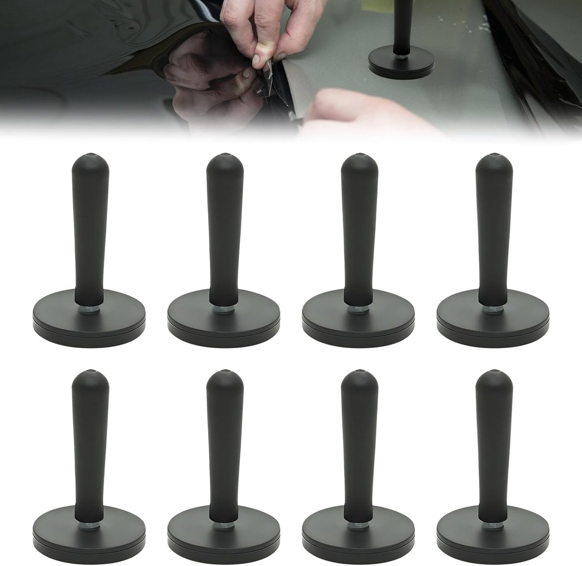 SnelShoppen - 10 stuks Auto Montagemagneten met Handvat - Magneethouder voor Auto Wrap Gripper - Duurzame Magneet Folie Grippers - Robuuste ABS Kunsts
