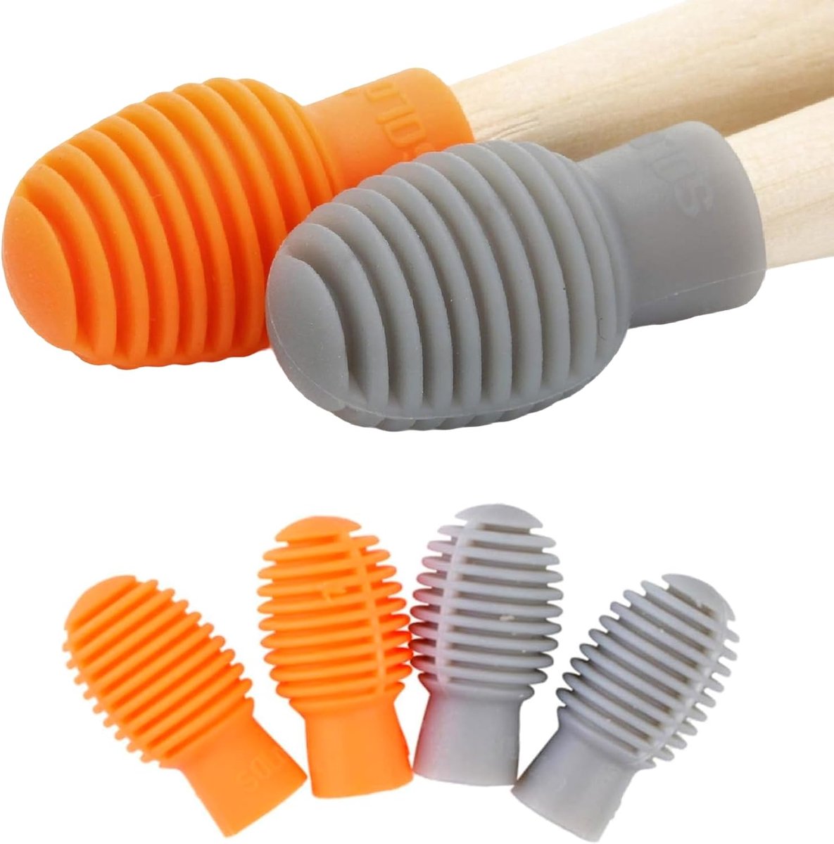 SnelShoppen - Set van 4 Drumsticks, Siliconen Drumdempers, Geluidsloze Drumstokken, Flexibel en Duurzaam, Voor Onverstoord Oefenen, Drum Accessoires