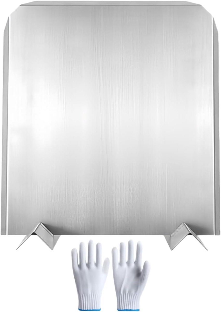 Haardplaat - Achterpaneel Haard - Warmte Reflecteren - Verstelbare Poten - 41x46 cm - Zilver