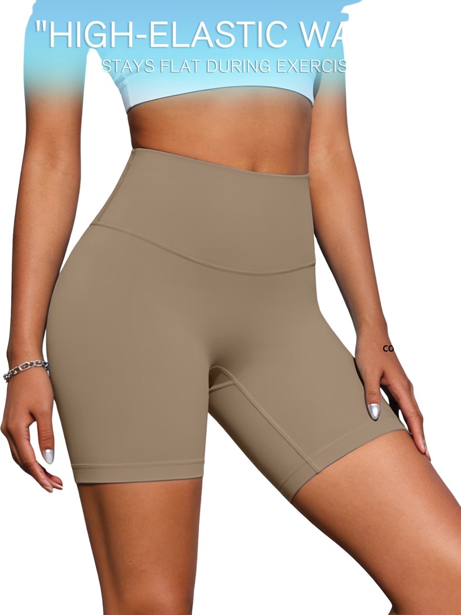 Currero Biker Short Dames Gymshort Korte Legging Lange Onderbroek Bikershort Met Pijpjes Creme