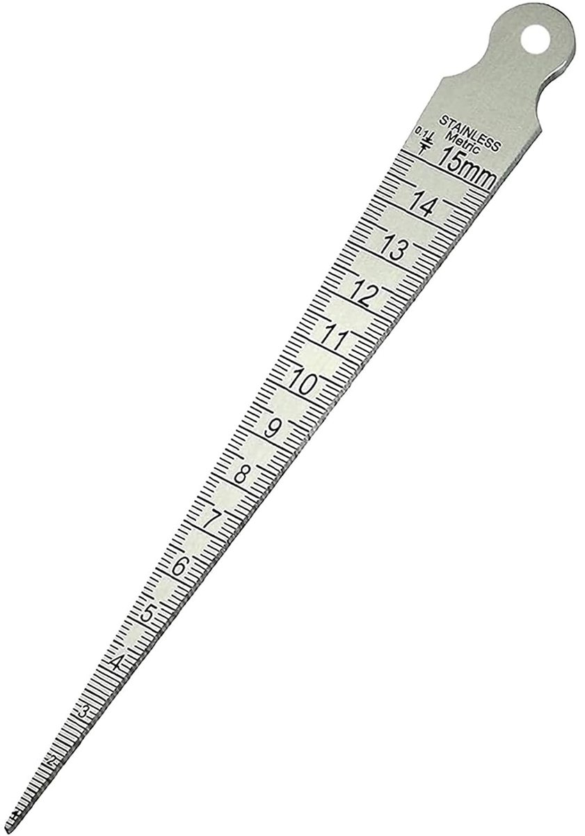 Roestvrijstalen liniaal 1-15mm - Taper meter - Duidelijke schaalverdeling - Ideaal voor precisiewerk - SnelShoppen