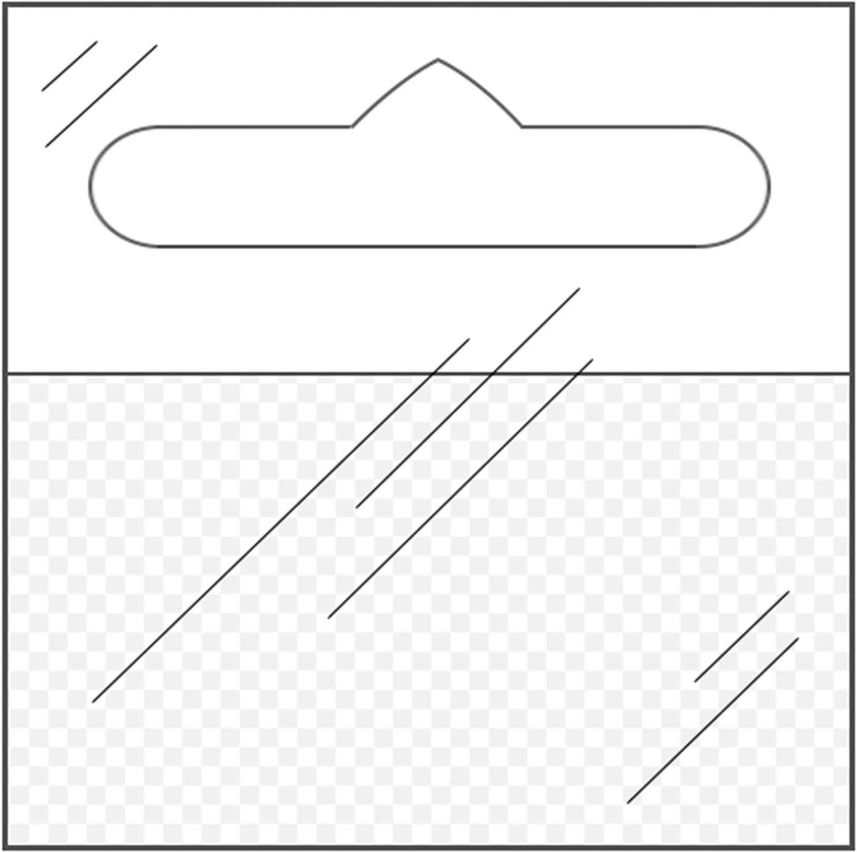 SnelShoppen - Euro Hole Pendant 50 mm x 50 mm Transparante Zelfklevende Hangers met Eurogaten - Verpakking van 100, 500 of 1000 Stuks voor Presentatie