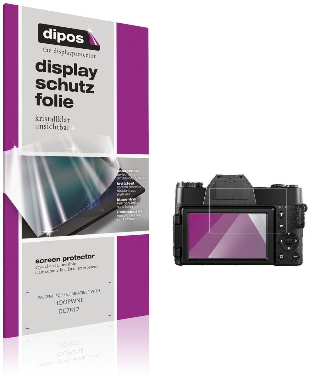 dipos – 4x Beschermfolie geschikt voor HOOPWNE DC7817 | Krasbestendige & heldere Screenprotector Ultra-Thin