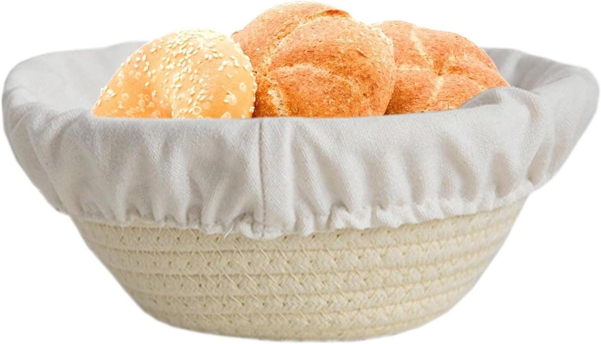 Brood Proofing Mand - Rijsmand Brood - Zelfgemaakt Brood Bakken - Handgemaakt Katoenen Touw - 10x4x4 cm - Meerkleurig
