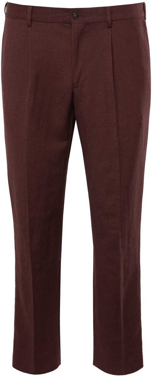 JP 1880 - Heren - Pantalon Paros linnenmix business mix en match Paros - Donkerrood - Maat 66