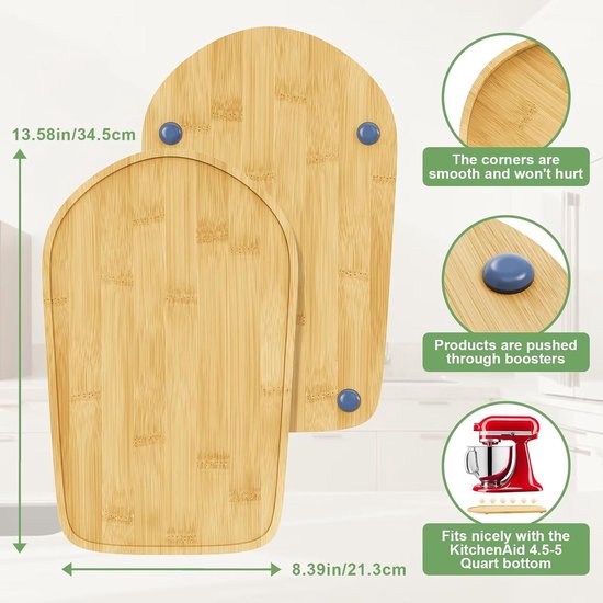 Mixer Mat - Apparaat Slider - Keukenwerk Vereenvoudigen - Soepele Verplaatsing - 34 x 21 cm - Natuurlijk — afbeelding 2