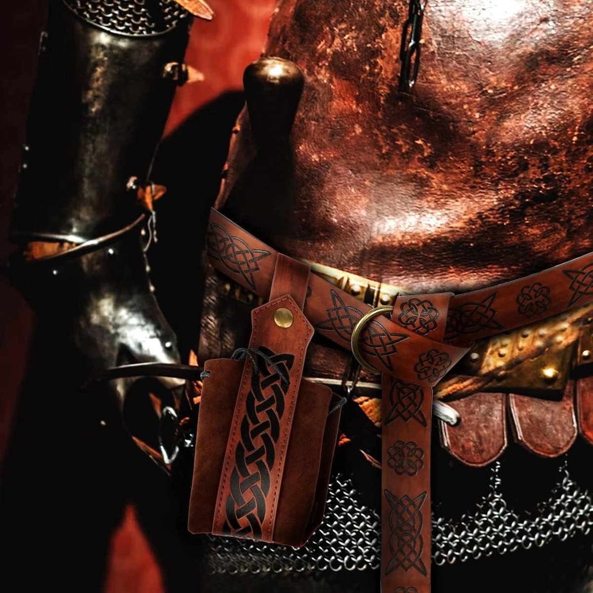 Leren Middeleeuwse Heuptas voor Viking Kostuum, Ideaal voor Reenactment en Cosplay, Geschikt voor Feesten en Festivals