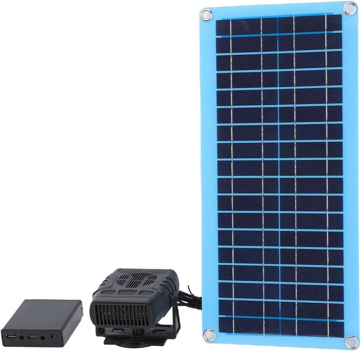 Zonneverwarmer - Ruimteverwarmer Verwarming - Dierenverblijf Verwarmen - 30W Zonnepaneel - 43x20x5 cm - Wit