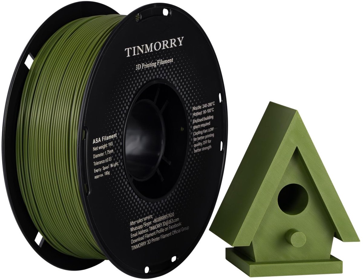 Dailygoods- 3D Printing Filament 1.75mm - Hoog UV- & Hittebestendig - Duurzaam & Taai - Geschikt voor Buitentoepassingen - 1KG Spoel - Weerstand tot 90 °C