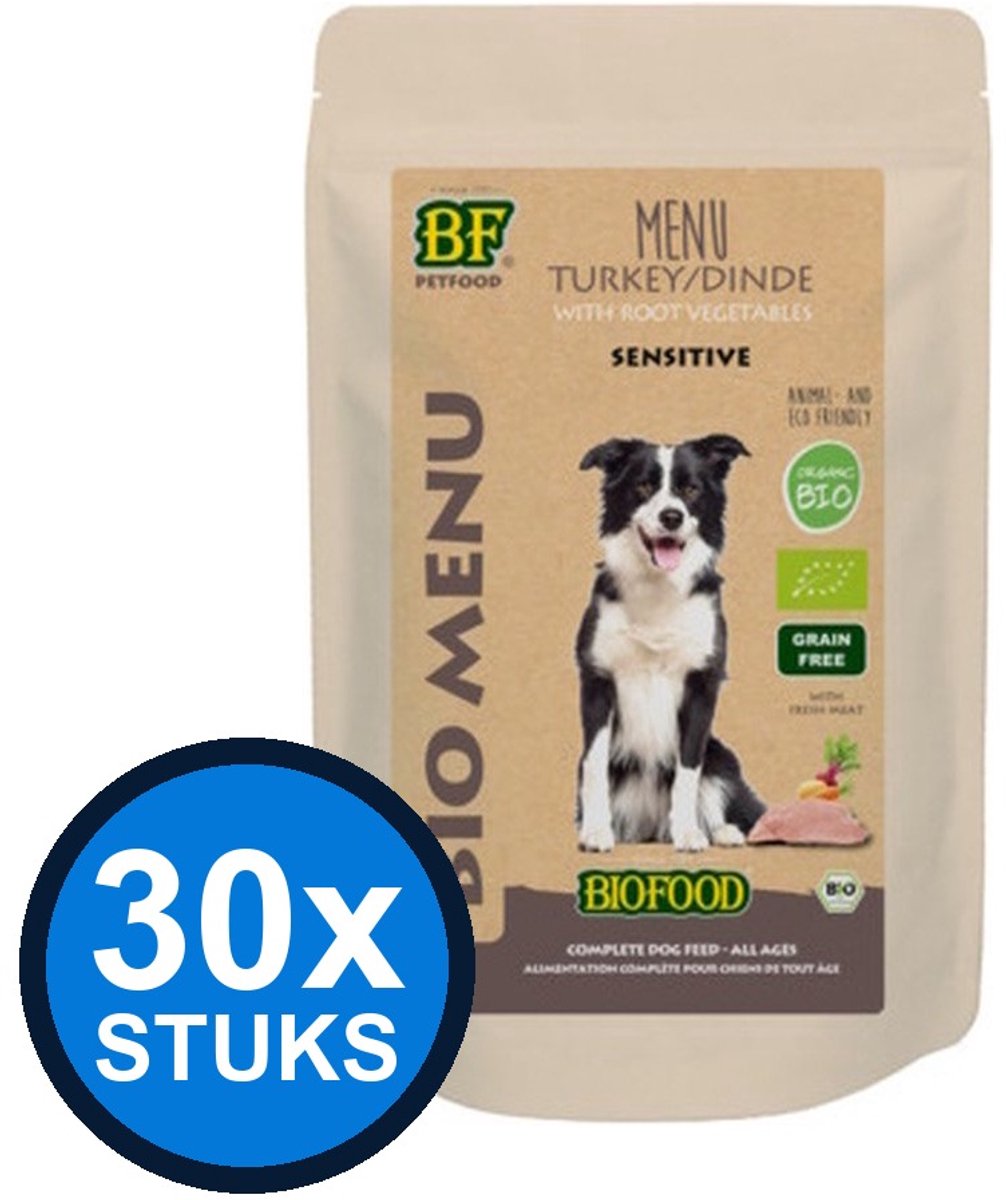 Biofood Biofood - Organic Kalkoen Menu Pouch - Hondenvoer Natvoer - 150g