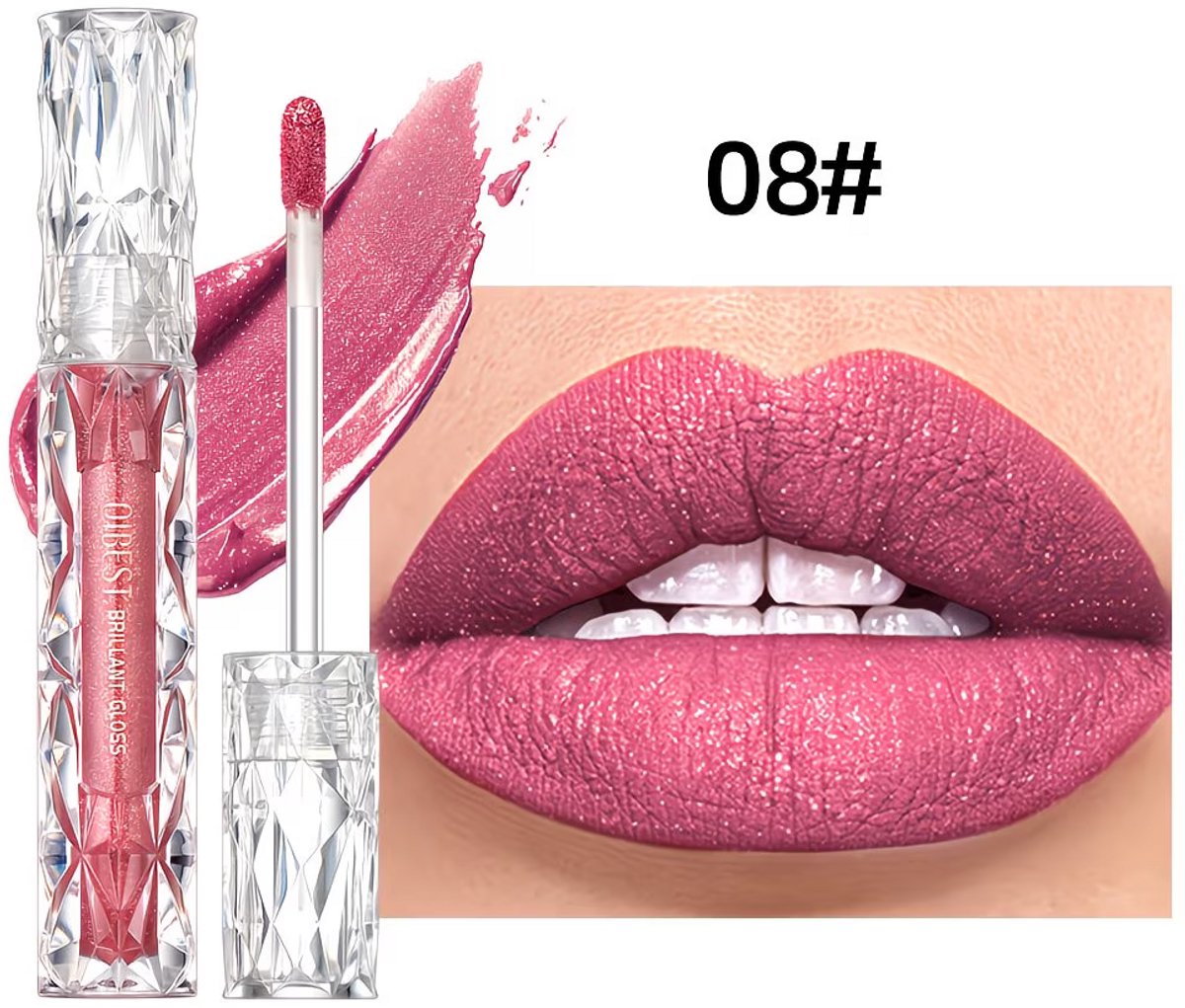 Pearly Lip Gloss Fuchsia Roze – Shimmer Lipgloss met Parelmoerglans – Langhoudende Glanzende Lipgloss