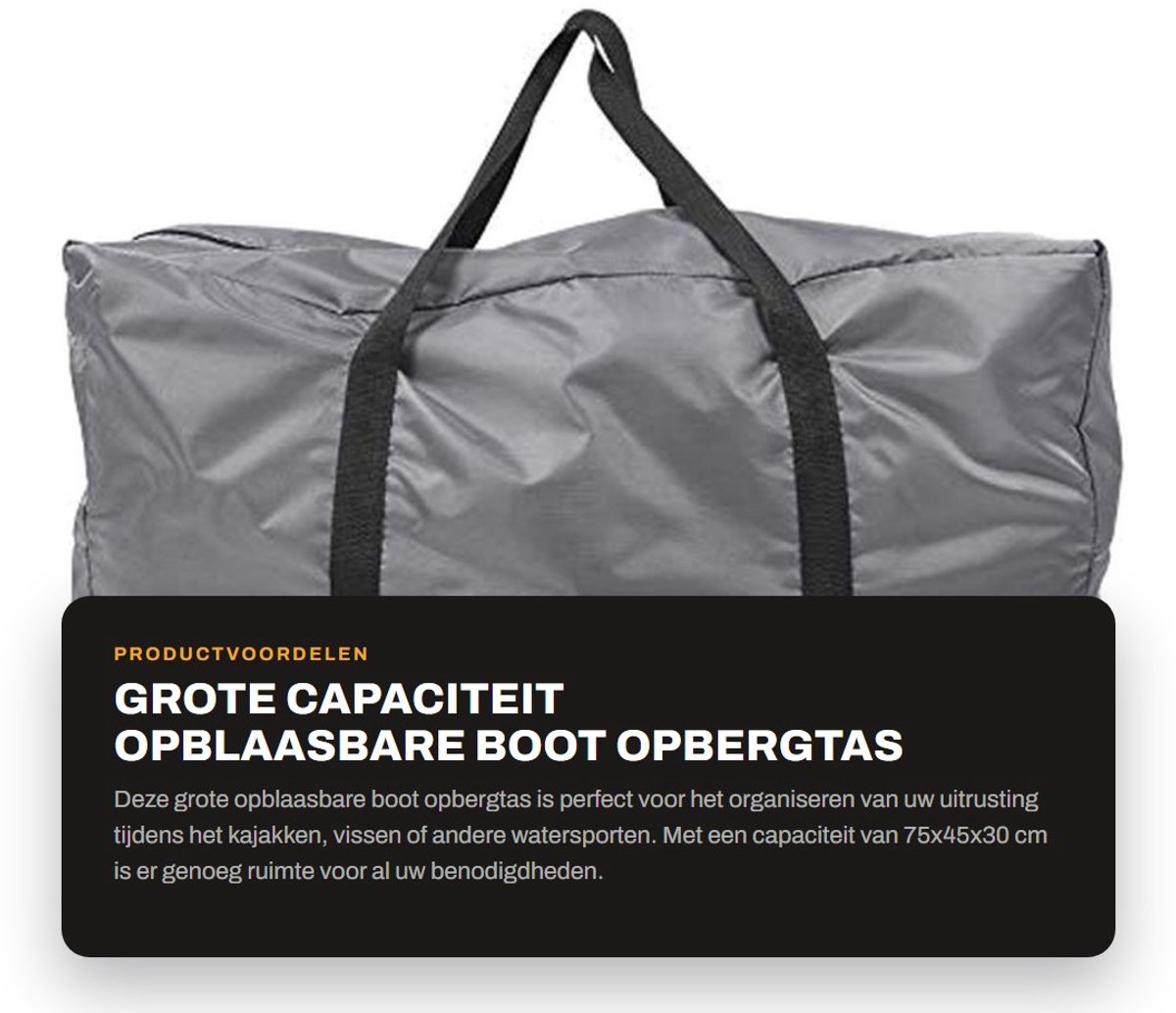 Dailygoods- Opbergtas Grote Capaciteit - Opvouwbaar - Draagtas - Polyester - Lichtgewicht - Geschikt voor Kajaks en Boten - Boottas