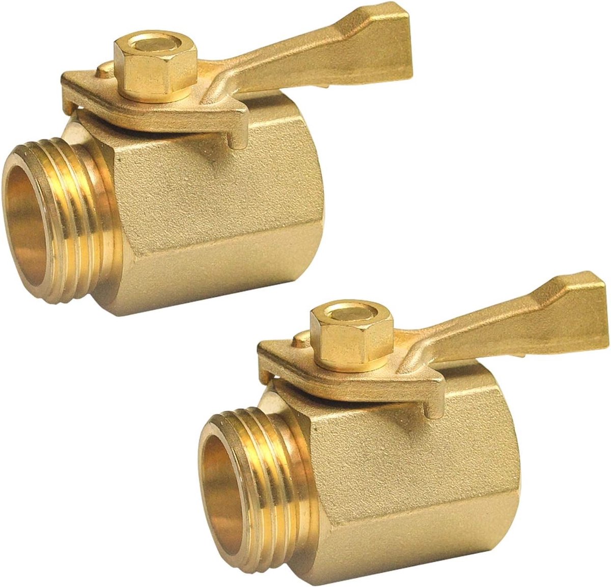 2 stuks massief messing tuinslang afsluitkraan, 3/4 inch (ongeveer 1,9 cm), deurkraan, sla