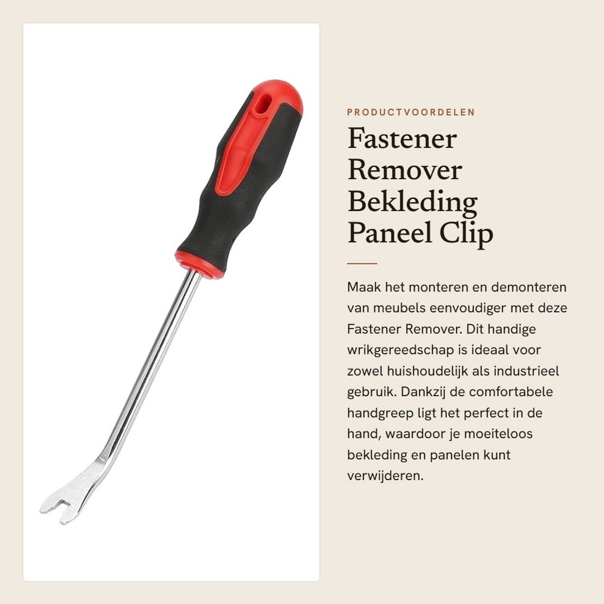 Dailygoods- Bekleding Remover met comfortabele handgreep - Wrikgereedschap - Paneel/Clip Remover - Hoogwaardige kwaliteit - Klein formaat - Warmtebehandeld - Paneelverwijderaar