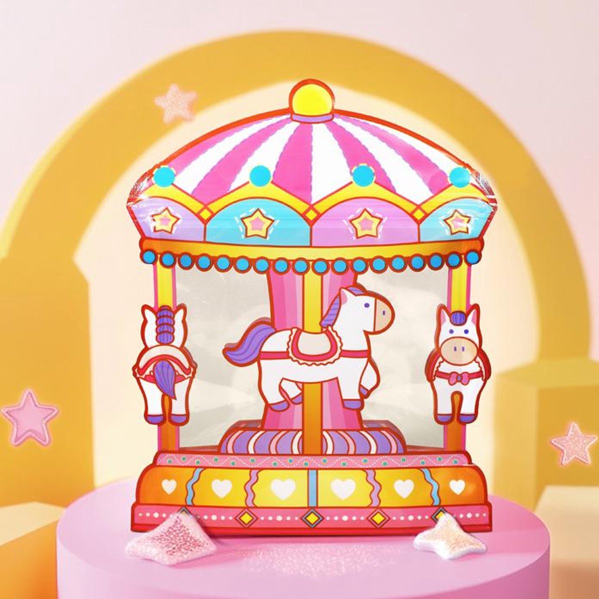 Carrousel Uitdeelzakjes set - 10 stuks - 19cmx24cm - Dik 7 cm - Schooltas - kinderfeestje - cadeauzakjes - cadeauverpakking