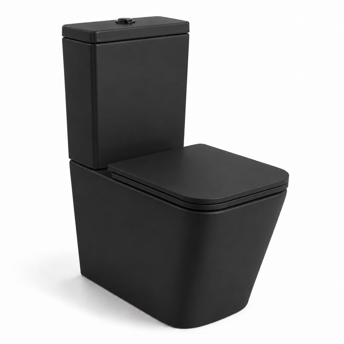 Zimmer Harmony Staand Toilet Mat Zwart Rimless | Inclusief Softclose WC-bril | Waterbesparend | Modern Design | Compleet Staand WC