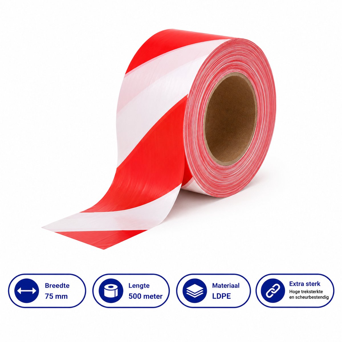 Propacker Afzetlint Rood/Wit - 500 Meter - Waarschuwingslint / Markeringslint - Inclusief Dispenserdoos - Voor Afzetten, Bouwplaatsen & Evenementen