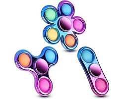 3-pack - Fidget Toys Pop Fidget Spinner voor kinderen en volwassenen-verlicht stress en zorgt voor rust-Sensorisch speelgoed voor kinderen met autisme en ADHD