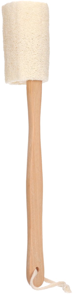 Loofah badborstel voor de rug, natuurlijke loofah exfoliërende badborstel met lange steel, uniseks, verwijdert dode huidcellen.