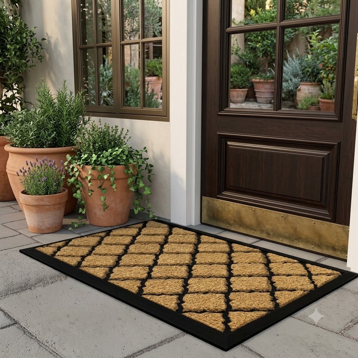 Deurmat voor buiten 40x70 cm - Weerbestendig - Waterdoorlatend - Antislip - Bruin