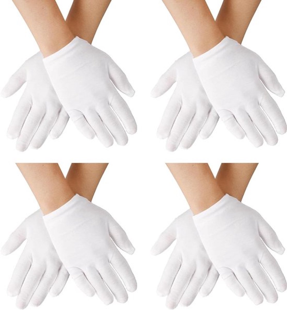 Witte katoenen handschoenen voor kinderen Allecto Plus
