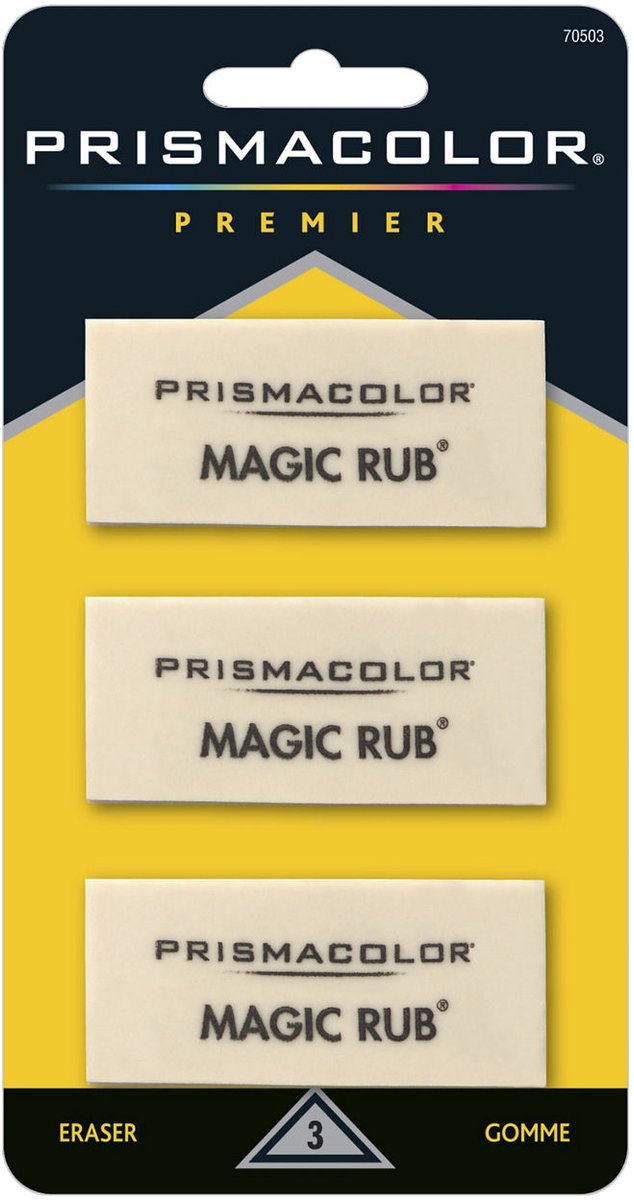 Prismacolor Magic Rub Gum – Latexvrije Vinyl Gum – Tekengum voor Potlood & Kleurpotlood – 3 stuks