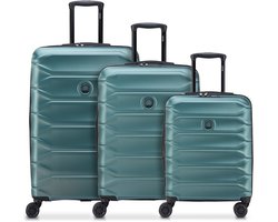 Delsey Paris Meteor 4 wielen Kofferset 3-delig met uitbreidingsplooi - Harde bagage - TSA slot - petrol