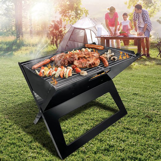 Draagbare opvouwbare grill met rooster - Zwart van Bo-Camp — afbeelding 3