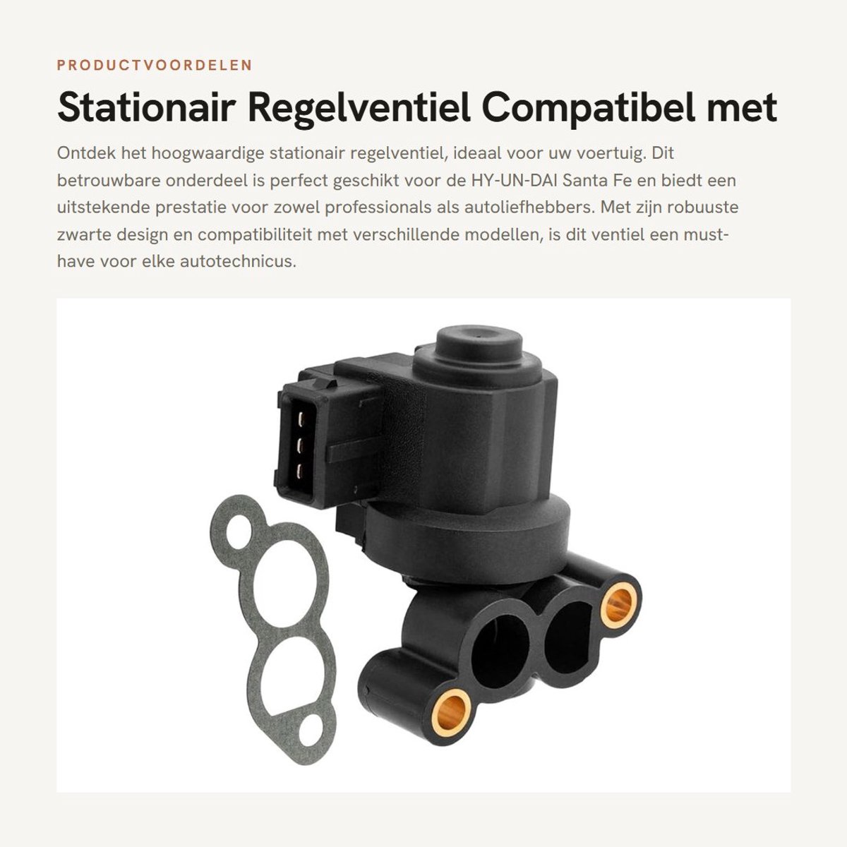 Dailygoods- Stationair Regelventiel Nieuw - Compatibel met HY-UN-DAI - Onderdeelnummer 35150-02600 - Zwart - Geschikt voor Santa Fe 2001-2006 - 2.7 V6 en 2.4 L4 - IAC-klep