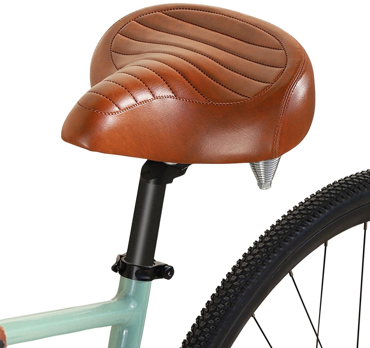 Dailygoods - Comfortabel fietszadel voor dames en heren, ergonomisch zacht fietszadel, vintage stijl, zacht gevoerd, universeel, geschikt voor de meeste hometrainers of straten, voor mannen en vrouwen