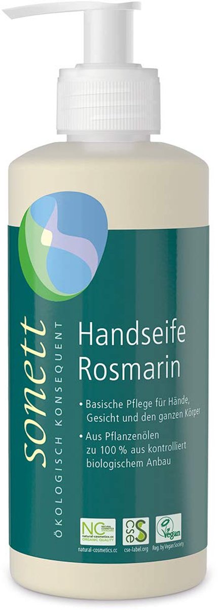 Sonett Handzeep Rozemarijn – 300 ml – Milde Vloeibare Handzeep met Rozemarijngeur – Voor Dagelijkse Handverzorging