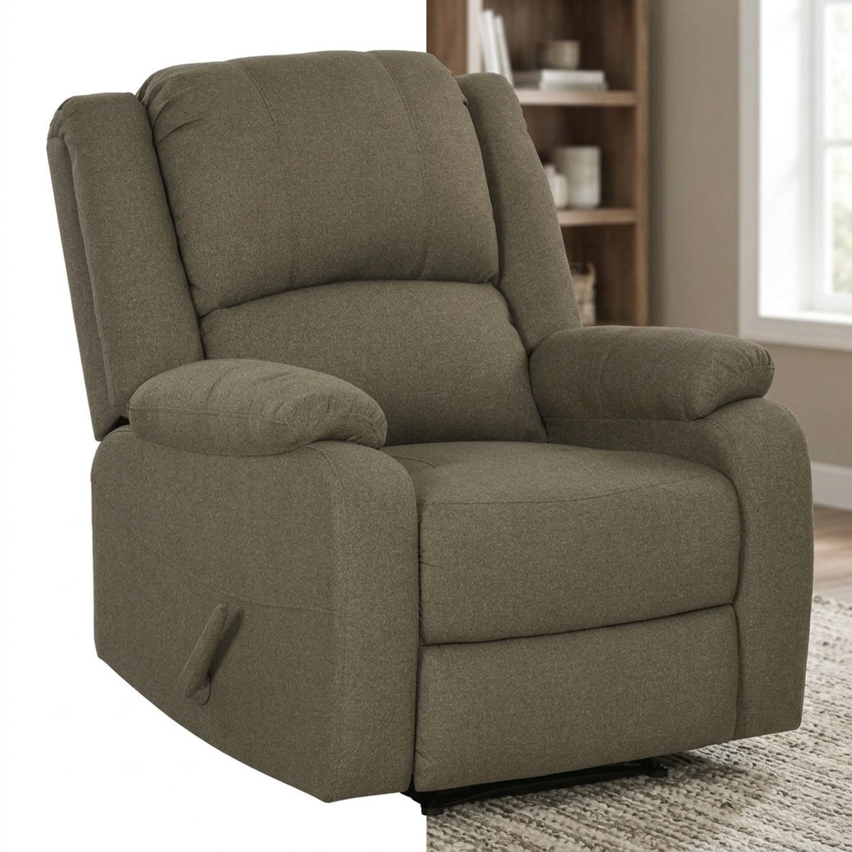 GranMaison Relaxfauteuil - Zetel - Relaxstoel - Relaxzetel - Stof - 1 persoons - Met armleuning - Zeer comfortabel - Elektrisch - Bruin