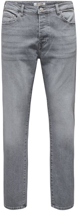 Grijze spijkerbroek met een relaxed fit en middelhoge taille.