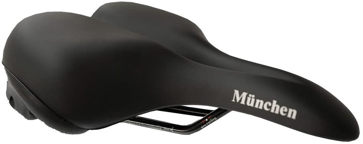 SnelShoppen - Comfortabel Fietszadel Unisex Volwassenen München 089 Zwart 265 x 195 mm - Ideaal voor Fietsen en Recreatief Gebruik