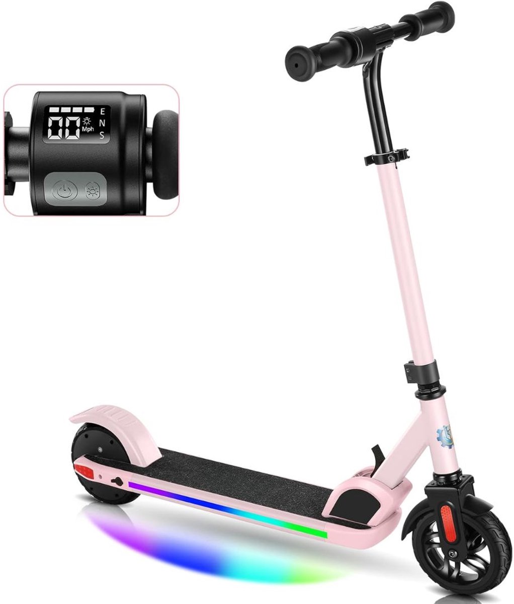 SP® Elektrische Step - Elektrische Steps voor Jongens - In hoogte Verstelbaar - Roze - 82cm x 39cm x 92cm