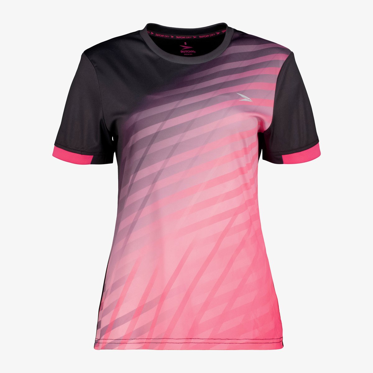 Dutchy dames voetbal T-shirt roze zwart - Maat XL