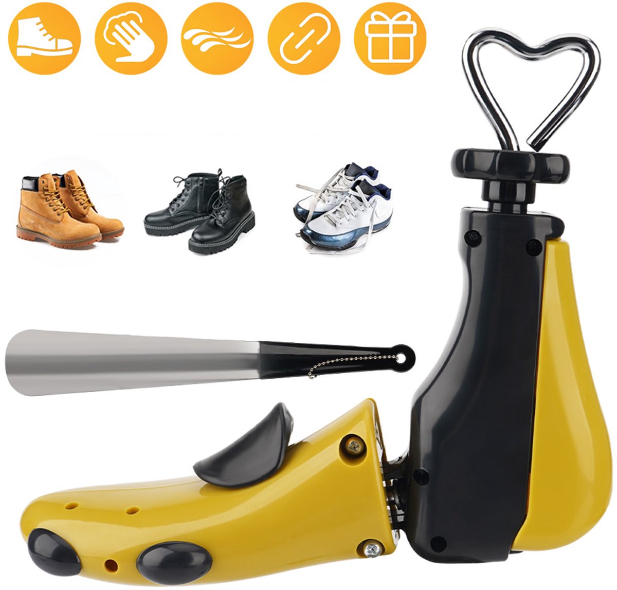 Schoenspanner Met Verstelbare Lengte En Breedte - Gerichte Drukontlasting Hoogte-Inzetstukken Eenvoudige Bediening - Perfect Voor Strakke Schoenen, Past 43-47