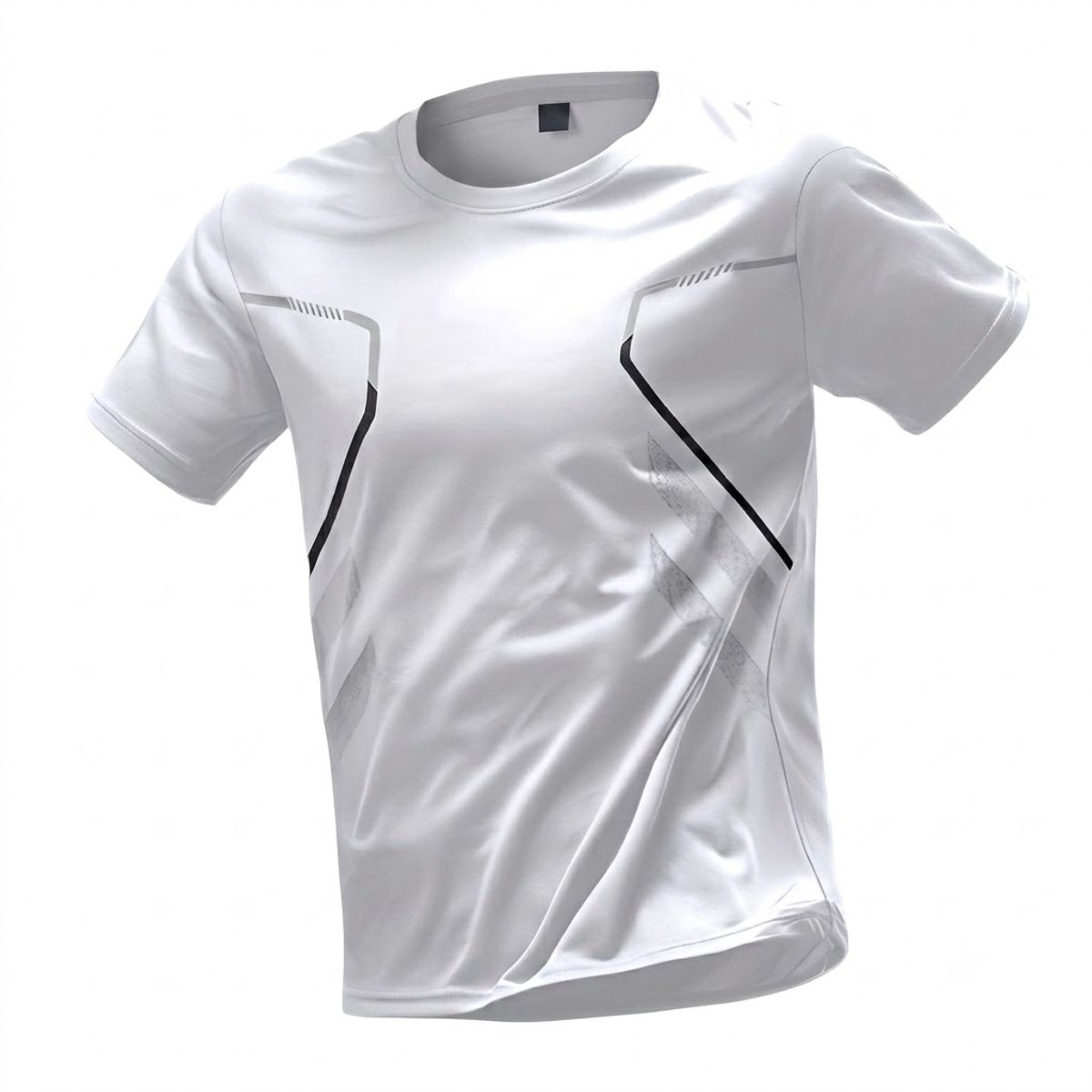 Wit basketbalshirt heren – sneldrogend sport T shirt met korte mouwen, ademend en vochtafvoerend, ronde hals, losse pasvorm, geschikt voor basketbal, hardlopen, fitness en gym, maat S