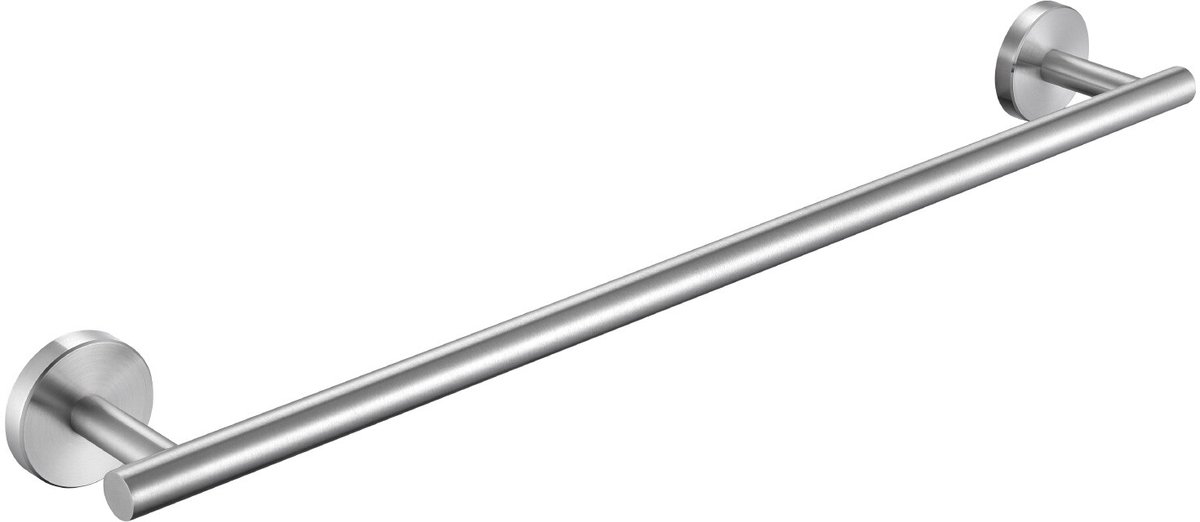 Handdoekstang - 60 cm - Handdoekrek voor wandmontage - Badkamerhanddoekrek - Toiletpapierhouder - Enkele stang - Roestvrij staal - Badhanddoekrek - Zilver