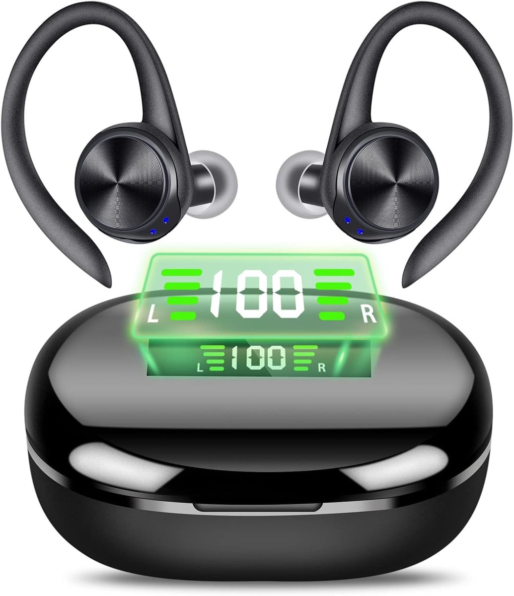 SnelShoppen - Draadloze Bluetooth-hoofdtelefoon in-ear met microfoon, sport, hifi-stereogeluid, Noise Cancelling, IPX7, USB-C Snelladen, lichtgewicht