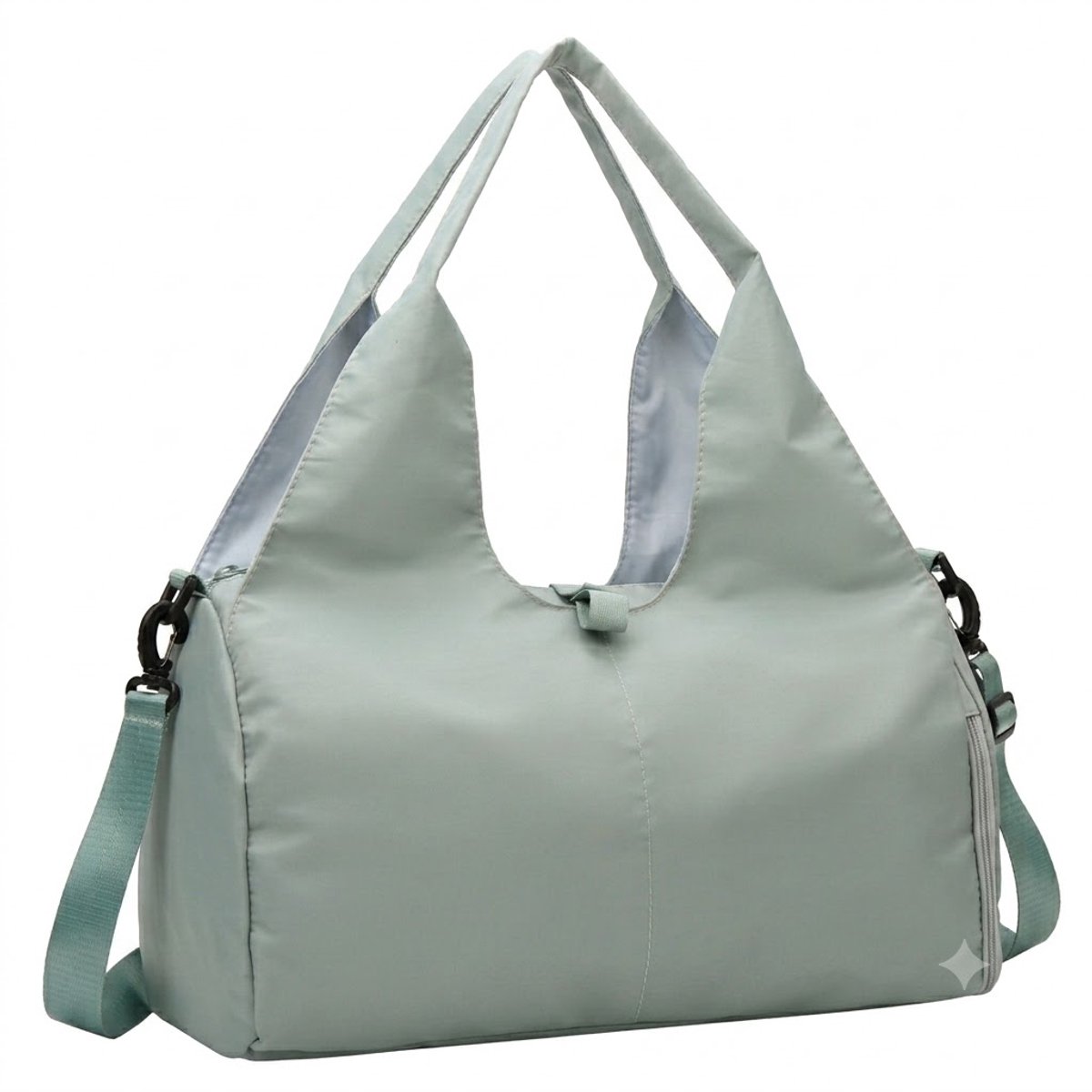 Lichtgroene sporttas dames en heren yoga tas fitness tas pilates tas weekendtas met schoenenvak grote capaciteit verstelbare schouderband draagtas voor sport en reizen