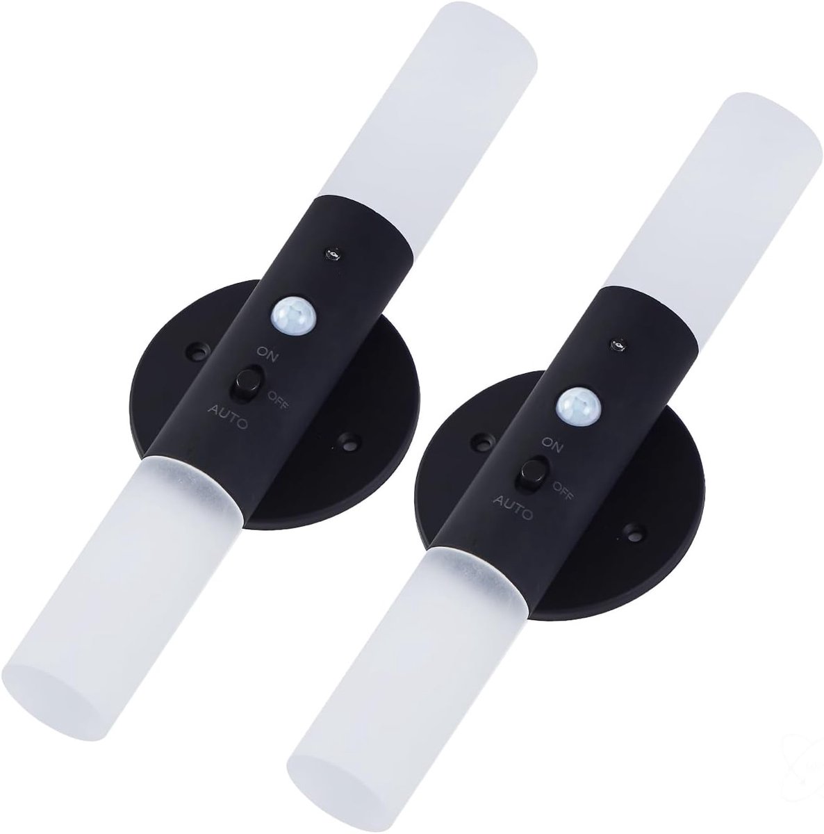 Oneay Set van 2 LED-lampen met bewegingssensor: een op batterijen werkende wandlamp en een oplaadbare draadloze accentlamp, geschikt voor trappenhuizen, kaptafels, woonkamers en slaapkamers.