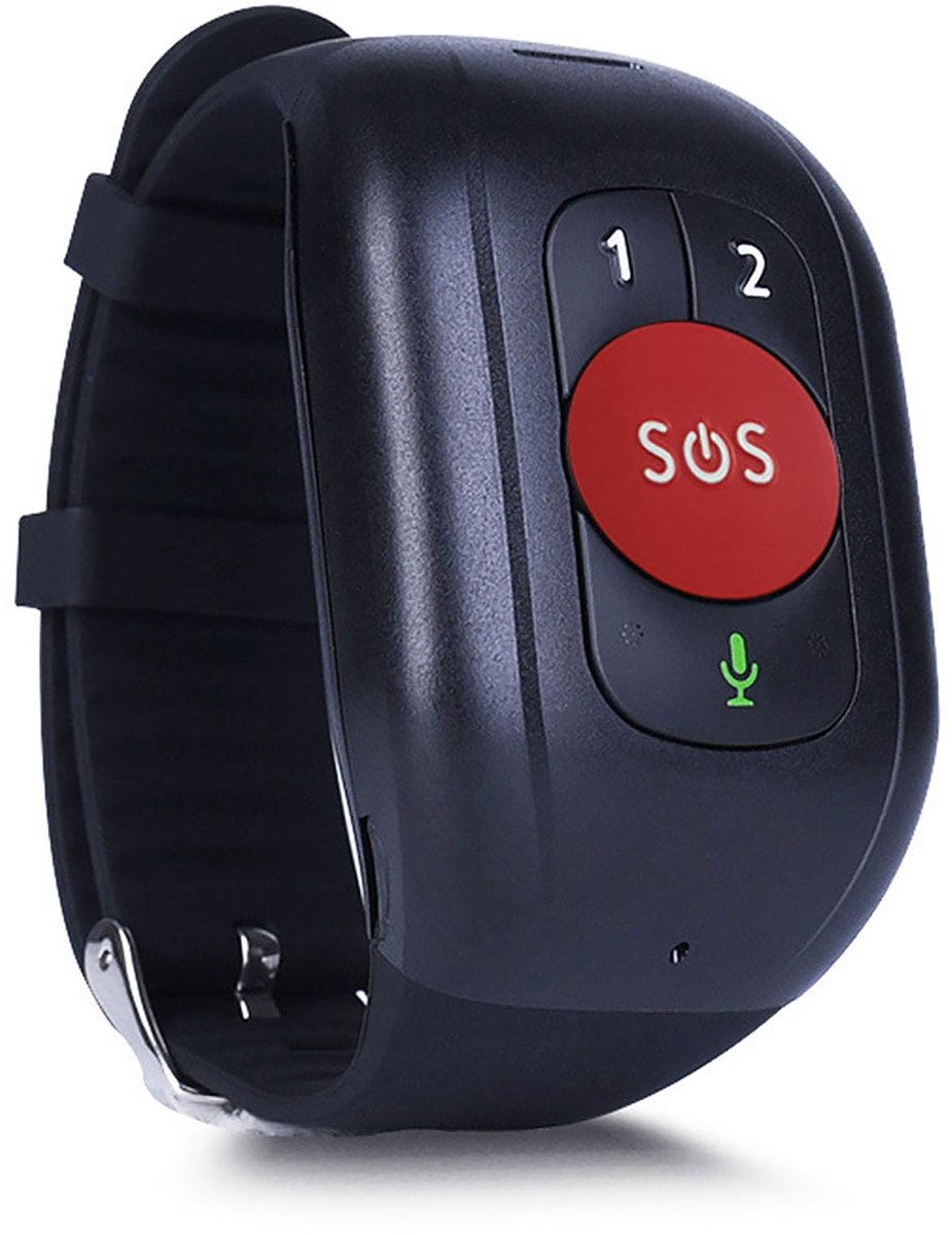 SnelShoppen - SOS-armband voor senioren, GPS tracker, mobiele SOS-locator voor ouderen, spraakoproepen, persoonlijk alarm in rood, ideaal voor grootou
