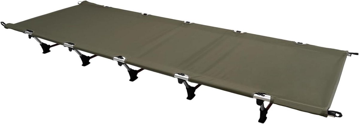 Opvouwbaar Kampeerbed - Reisbed Buiten - Comfortabel Slapen - Robuuste Stabiliteit - 190 x 65 cm - Legergroen