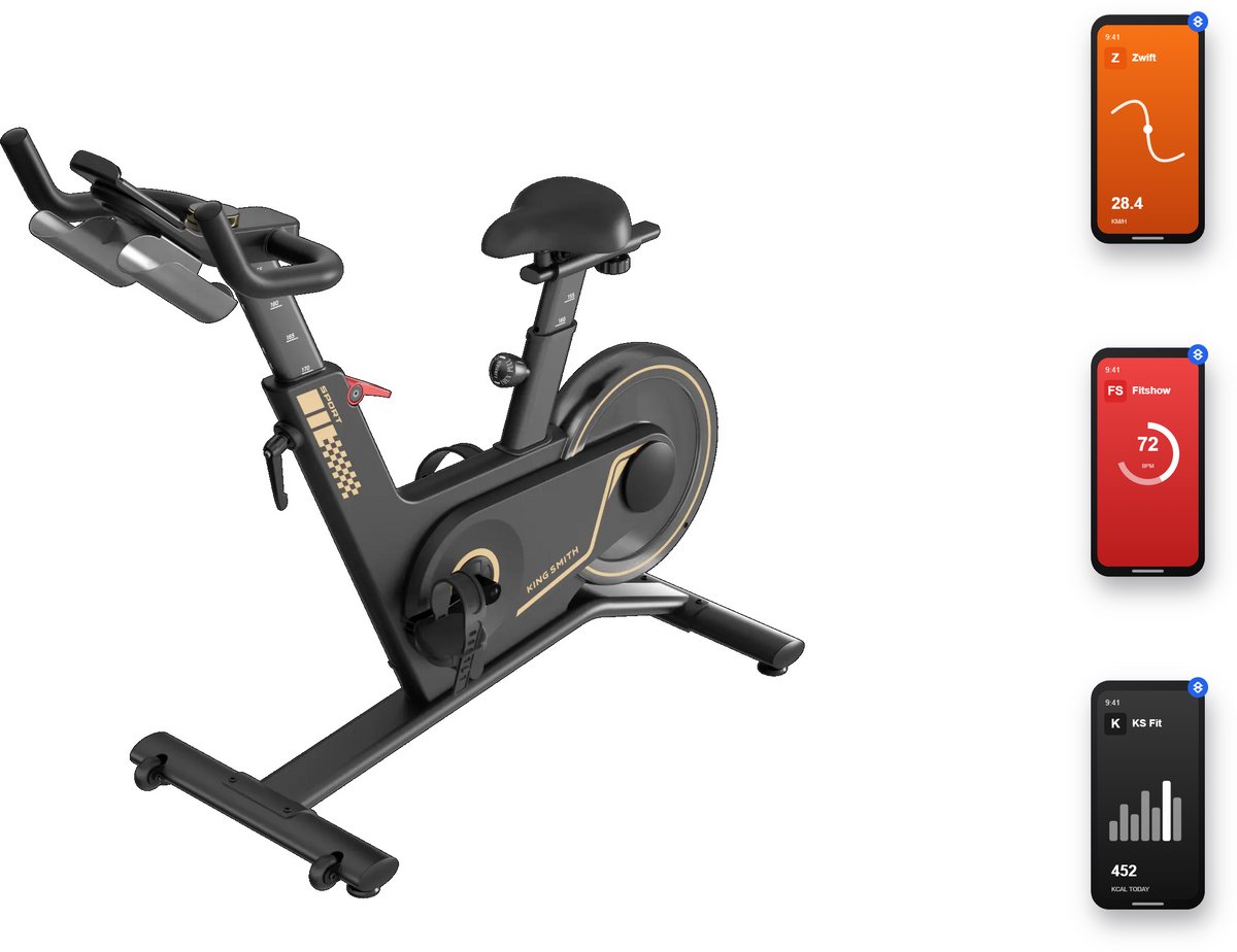 Kingsmith Sprint Bike PB08S - Spinning Bike - Magnetic Resistance - 40 Weerstandsniveaus - Verstelbaar Zadel en Stuur - LED Display